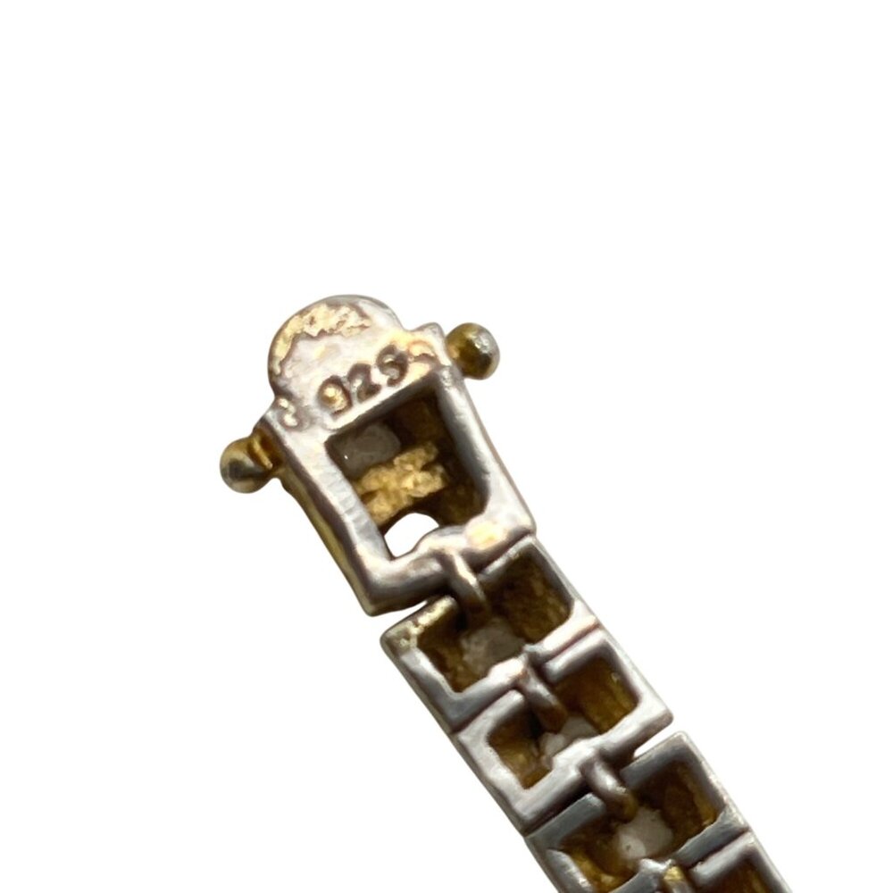 PAJ Sterling Silver Vermeil CZ Tennis Bracelet 7" 15.27g 6mm Classic Layering - Picture 5 of 13